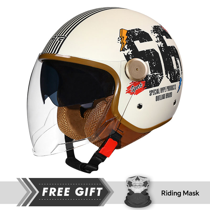 DOT ECE Approved Retro 3/4 Ope - Motorcycle Gear Store ulasan dan harga
