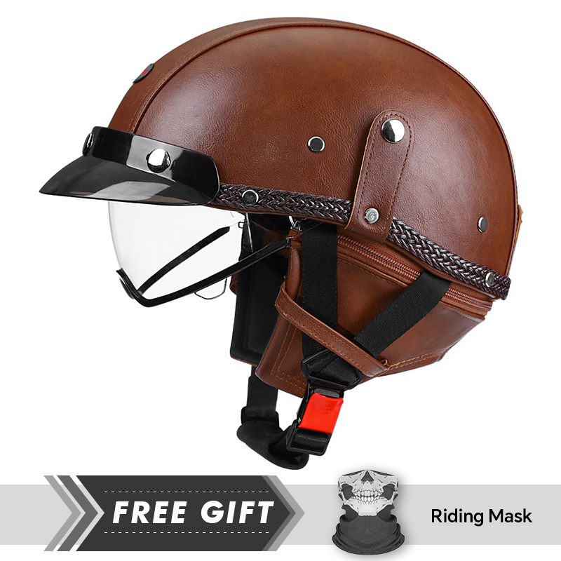 New Arrivals Leather Retro Hal - Motorcycle Gear Store ulasan dan harga