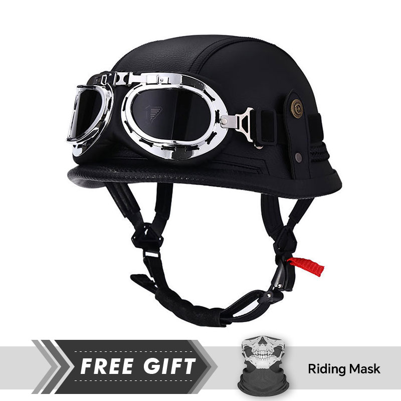 Classic Half Face Helmet Prote - Motorcycle Gear Store ulasan dan harga