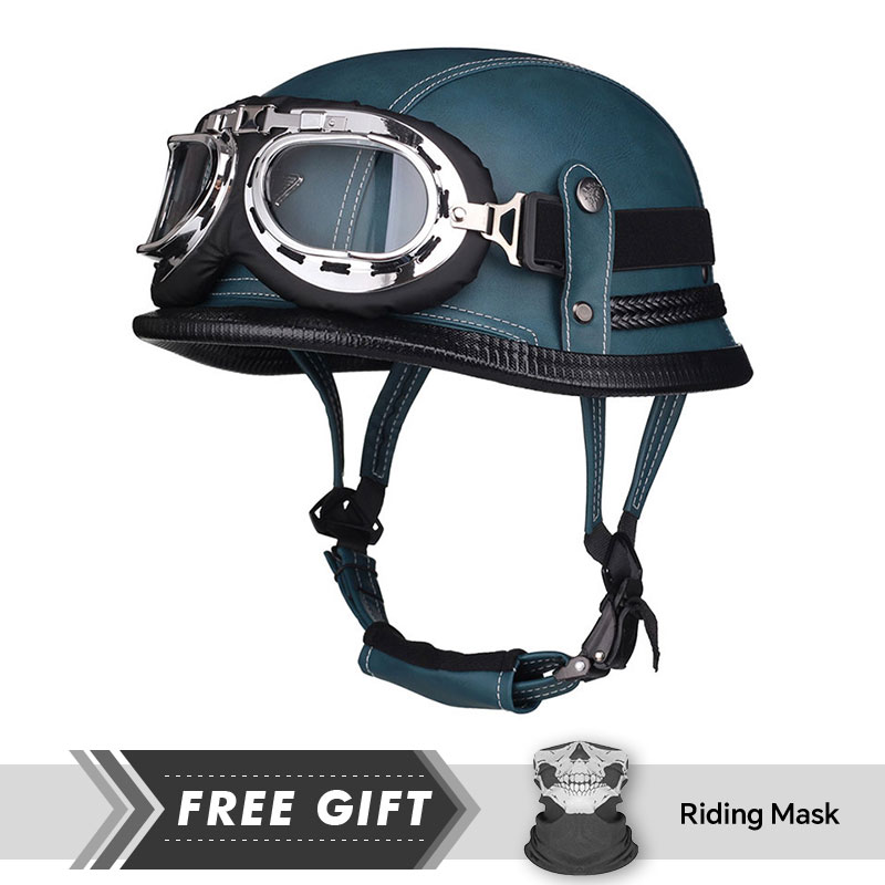 Classic Half Face Helmet Prote - Motorcycle Gear Store ulasan dan harga