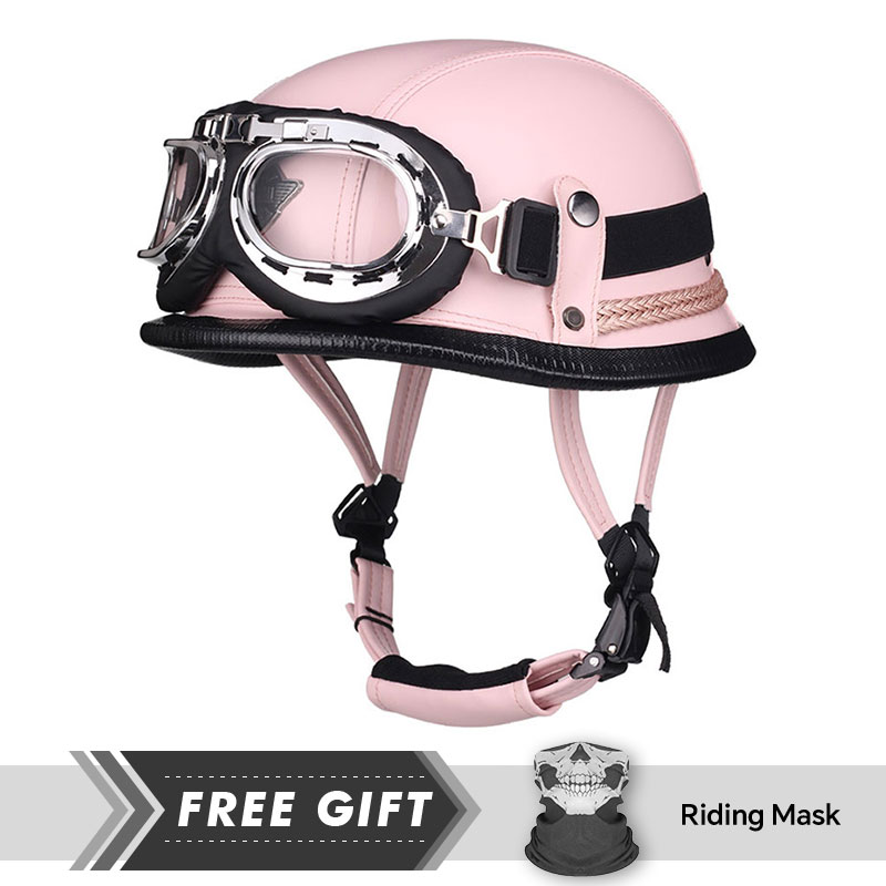 Classic Half Face Helmet Prote - Motorcycle Gear Store ulasan dan harga