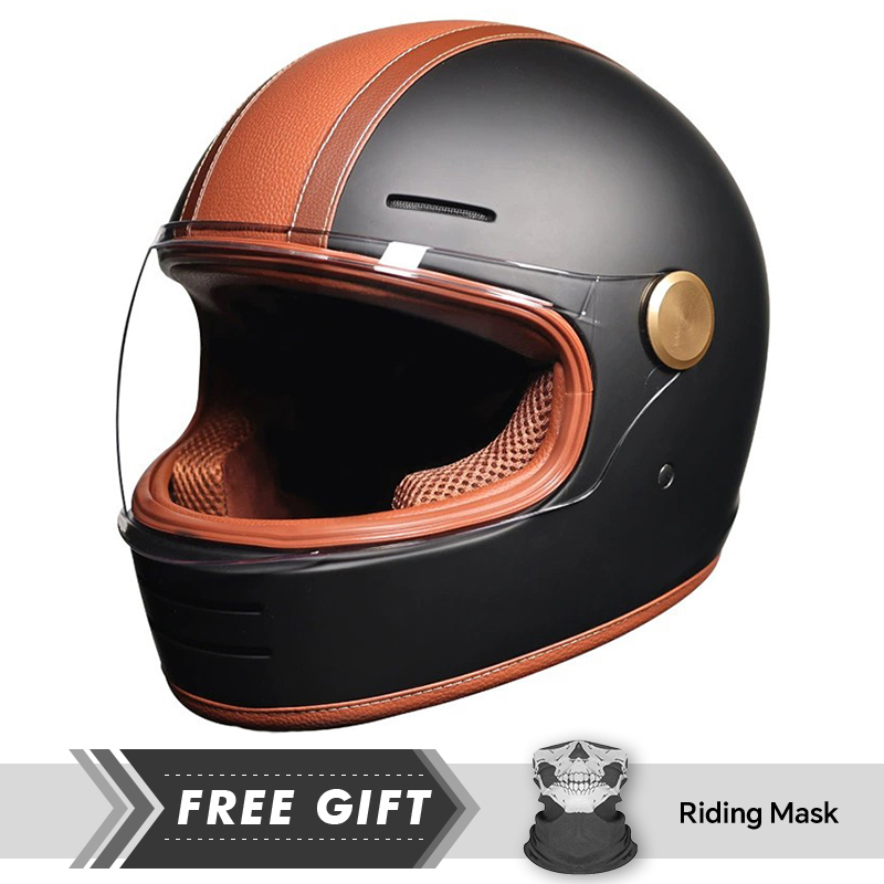 DOT Approved Retro Leather Ful - Motorcycle Gear Store ulasan dan harga
