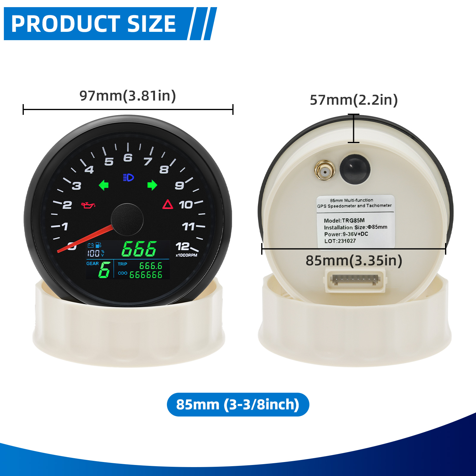85mm Multifunctional Gaug GPS  - Motorcycle Gear Levels ulasan dan harga