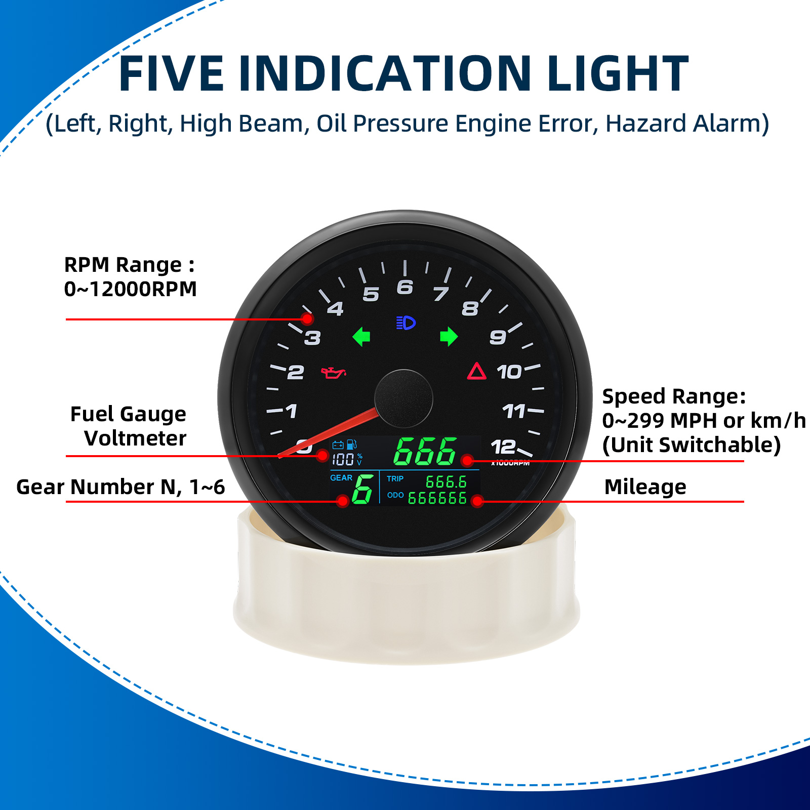 85mm Multifunctional Gaug GPS  - Motorcycle Gear Levels ulasan dan harga