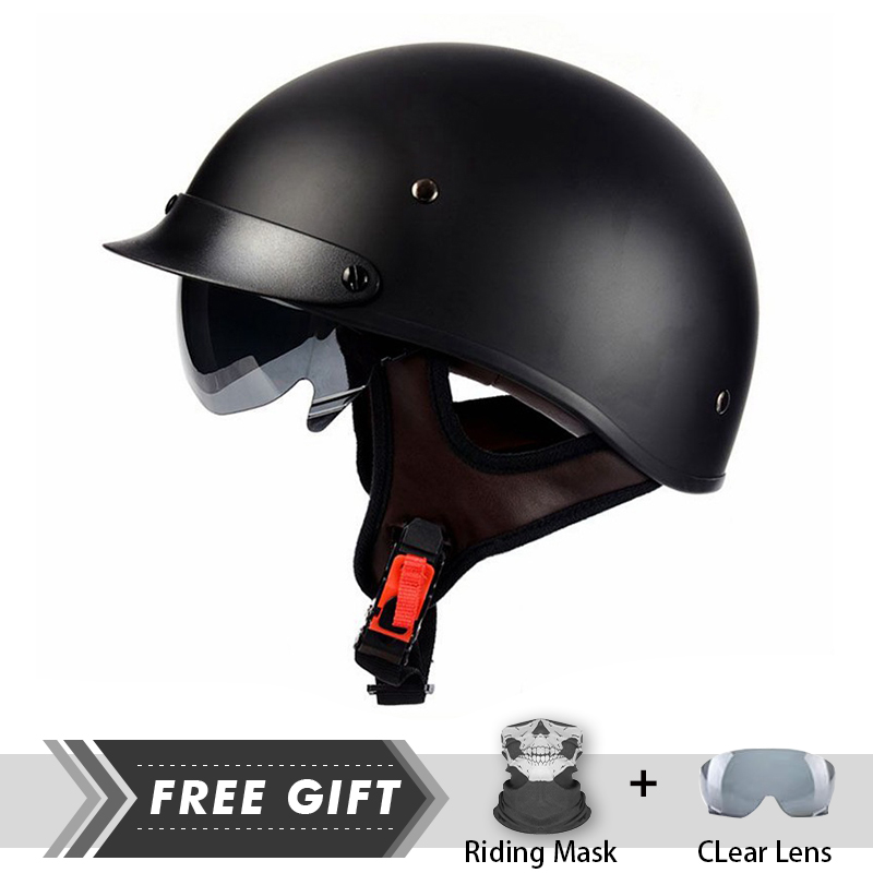 Men Women Half Face Helmet ABS - Motorcycle Gear Store ulasan dan harga