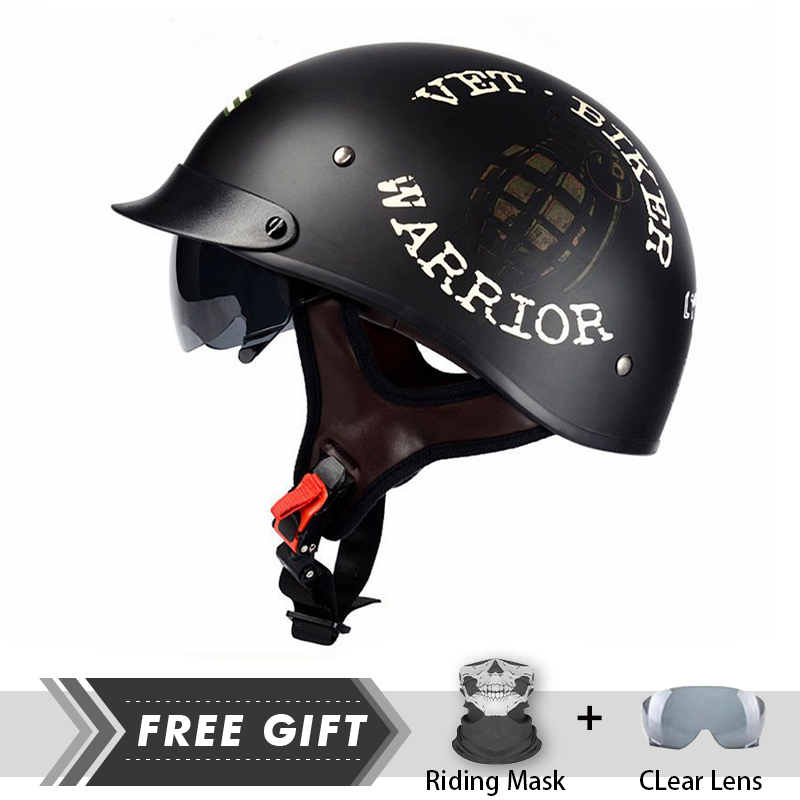 Men Women Half Face Helmet ABS - Motorcycle Gear Store ulasan dan harga
