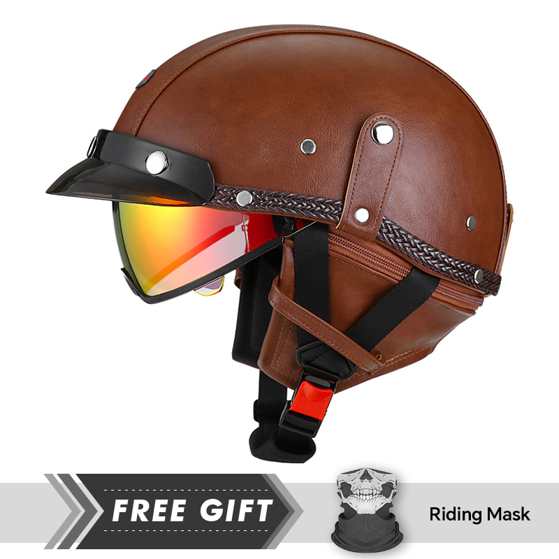 Adult Retro Half Face Helmet D - Motorcycle Gear Store ulasan dan harga