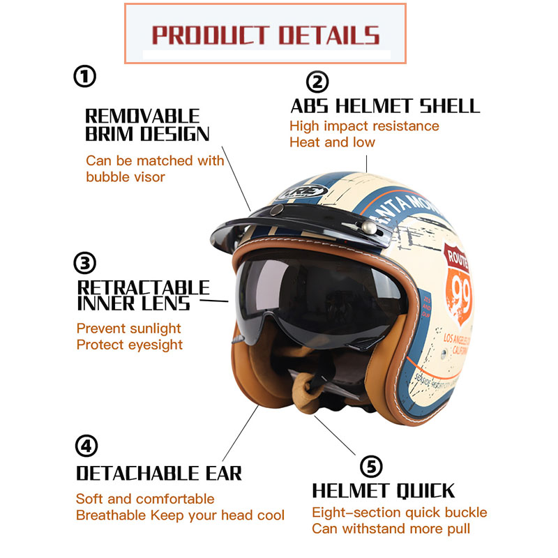 SOMAN Open Face Motorcycle Hel - Motorcycle Gear Store ulasan dan harga